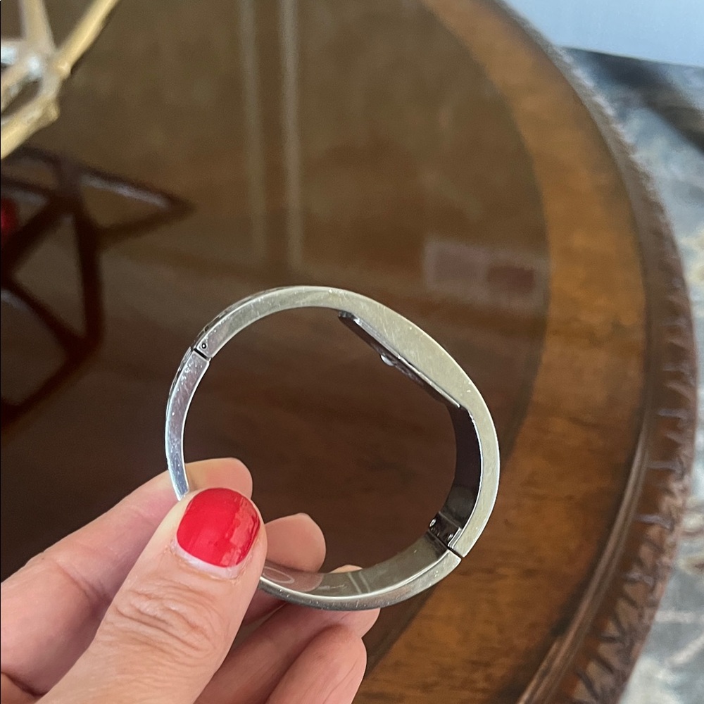 Coach Silver Rectangular Watch With Signature Des… - image 4